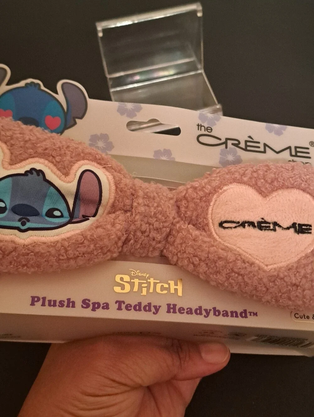 The Crème Shop x Stitch Pink Plush Spa Headband